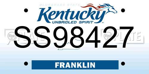 SS98427 Kentucky License Plate