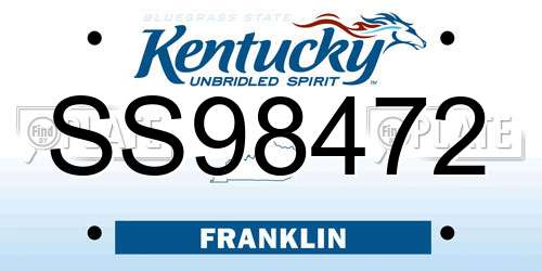 SS98472 Kentucky License Plate