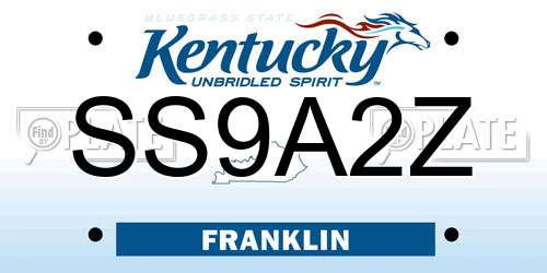 SS9A2Z Kentucky License Plate
