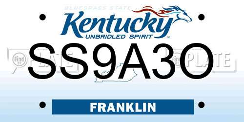 SS9A3O Kentucky License Plate