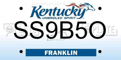 SS9B5O Kentucky License Plate