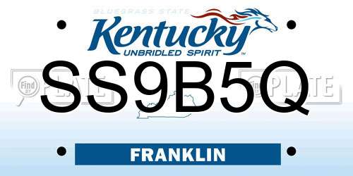 SS9B5Q Kentucky License Plate