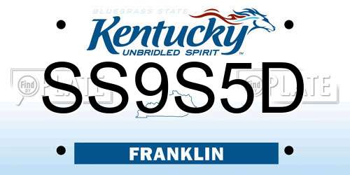 SS9S5D Kentucky License Plate