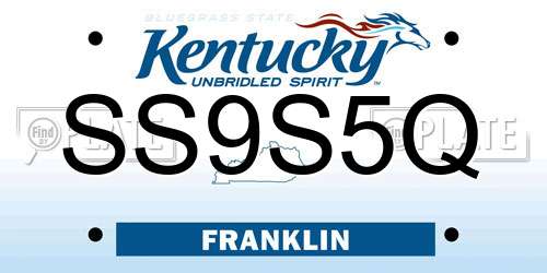 SS9S5Q Kentucky License Plate