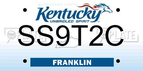 SS9T2C Kentucky License Plate