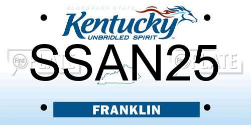 SSAN25 Kentucky License Plate