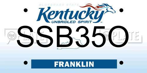 SSB35O Kentucky License Plate