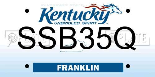 SSB35Q Kentucky License Plate