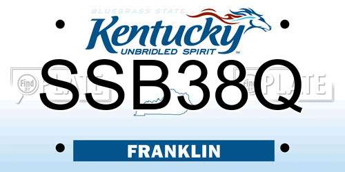SSB38Q Kentucky License Plate