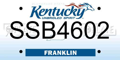 SSB4602 Kentucky License Plate