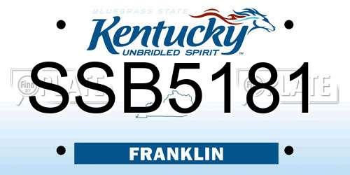 SSB5181 Kentucky License Plate