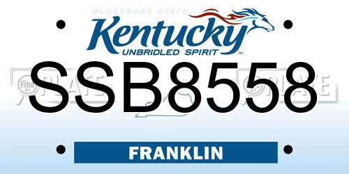 SSB8558 Kentucky License Plate