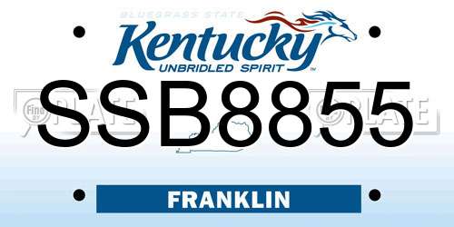 SSB8855 Kentucky License Plate