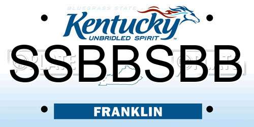 SSBBSBB Kentucky License Plate