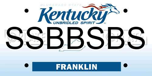 SSBBSBS Kentucky License Plate