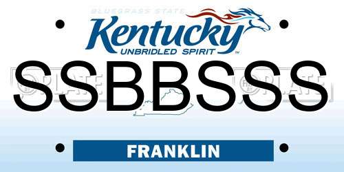 SSBBSSS Kentucky License Plate