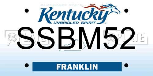 SSBM52 Kentucky License Plate