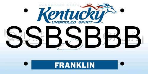 SSBSBBB Kentucky License Plate