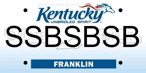 SSBSBSB Kentucky License Plate