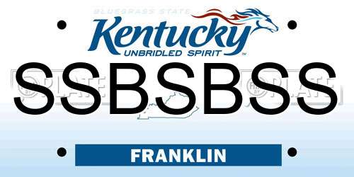 SSBSBSS Kentucky License Plate