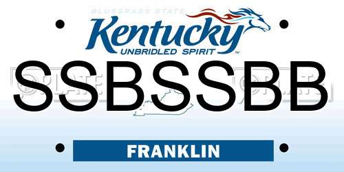SSBSSBB Kentucky License Plate