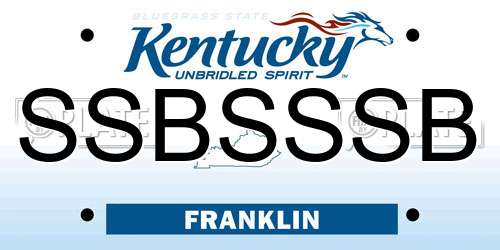SSBSSSB Kentucky License Plate