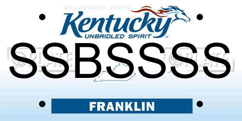 SSBSSSS Kentucky License Plate