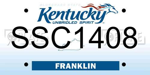 SSC1408 Kentucky License Plate