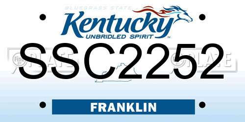 SSC2252 Kentucky License Plate