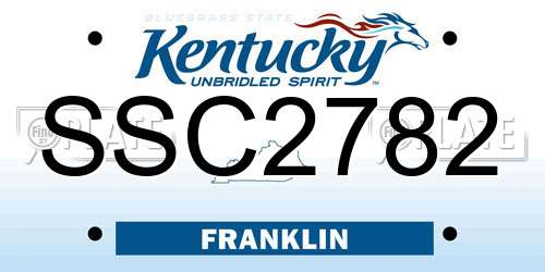 SSC2782 Kentucky License Plate