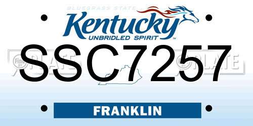 SSC7257 Kentucky License Plate