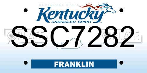 SSC7282 Kentucky License Plate