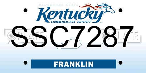 SSC7287 Kentucky License Plate