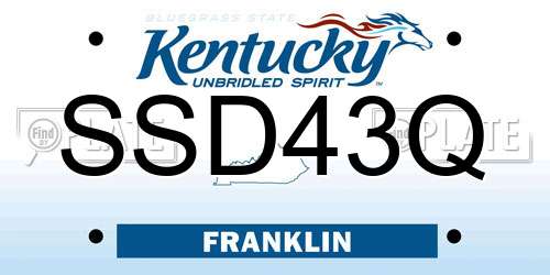 SSD43Q Kentucky License Plate