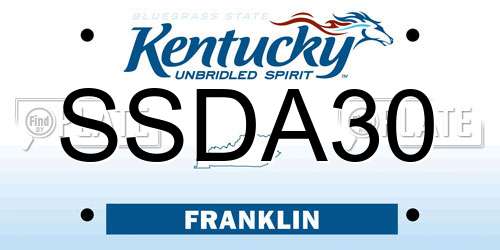 SSDA30 Kentucky License Plate