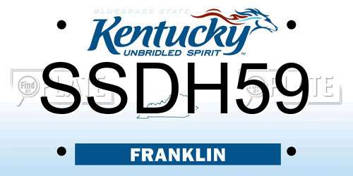 SSDH59 Kentucky License Plate