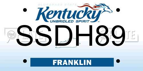 SSDH89 Kentucky License Plate