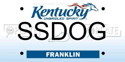 SSDOG Kentucky License Plate