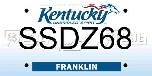 SSDZ68 Kentucky License Plate