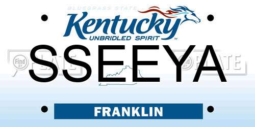 SSEEYA Kentucky License Plate