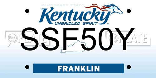 SSF50Y Kentucky License Plate