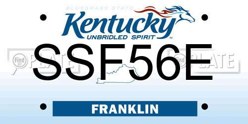 SSF56E Kentucky License Plate