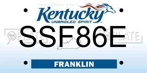 SSF86E Kentucky License Plate