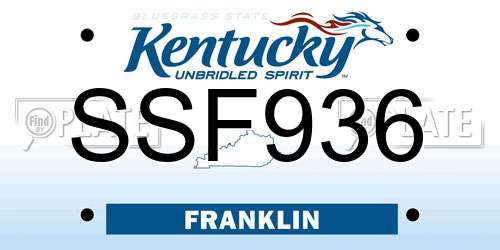 SSF936 Kentucky License Plate