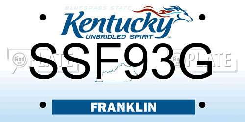 SSF93G Kentucky License Plate