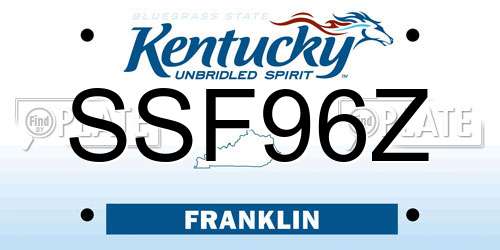 SSF96Z Kentucky License Plate