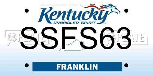 SSFS63 Kentucky License Plate