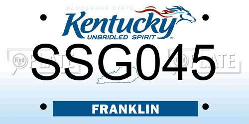 SSG045 Kentucky License Plate