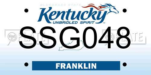 SSG048 Kentucky License Plate