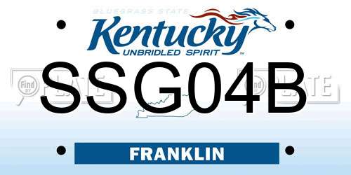 SSG04B Kentucky License Plate